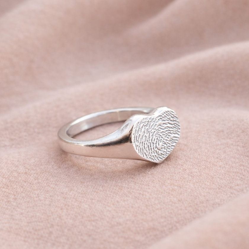 Custom Fingerprint or Paw Print Ring – Sterling Silver