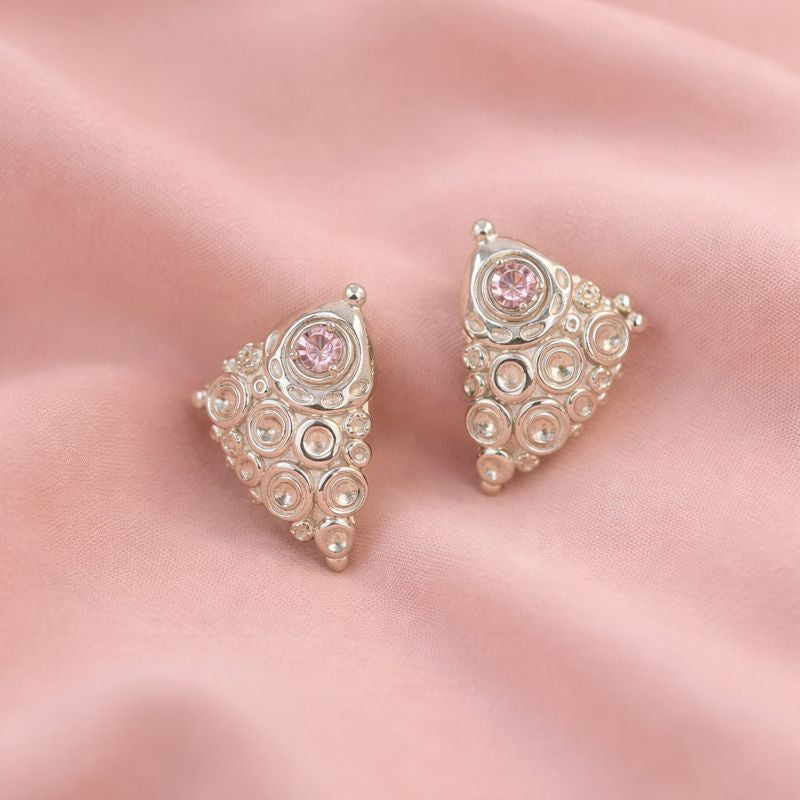 Whispering Shells Earrings - Pink Cubic Zircon