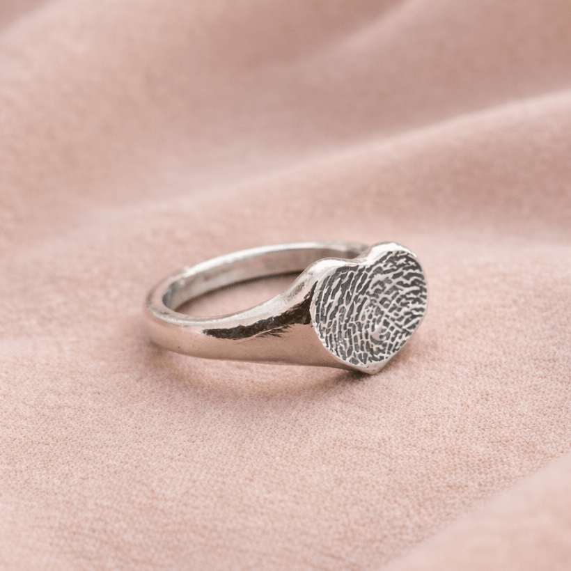 Custom Fingerprint or Paw Print Ring – Sterling Silver - Jos Atelier