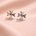 Double - Layered Maltese Cross Stud Earrings - Jos Atelier