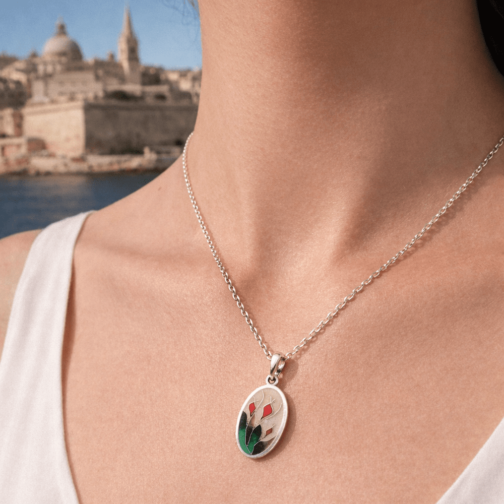 Handcrafted Flower Cloisonné Pendant – A Story in Silver and Color - Jos Atelier