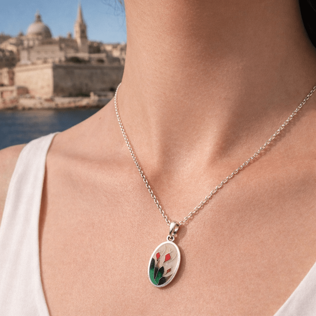Handcrafted Flower Cloisonné Pendant – A Story in Silver and Color - Jos Atelier