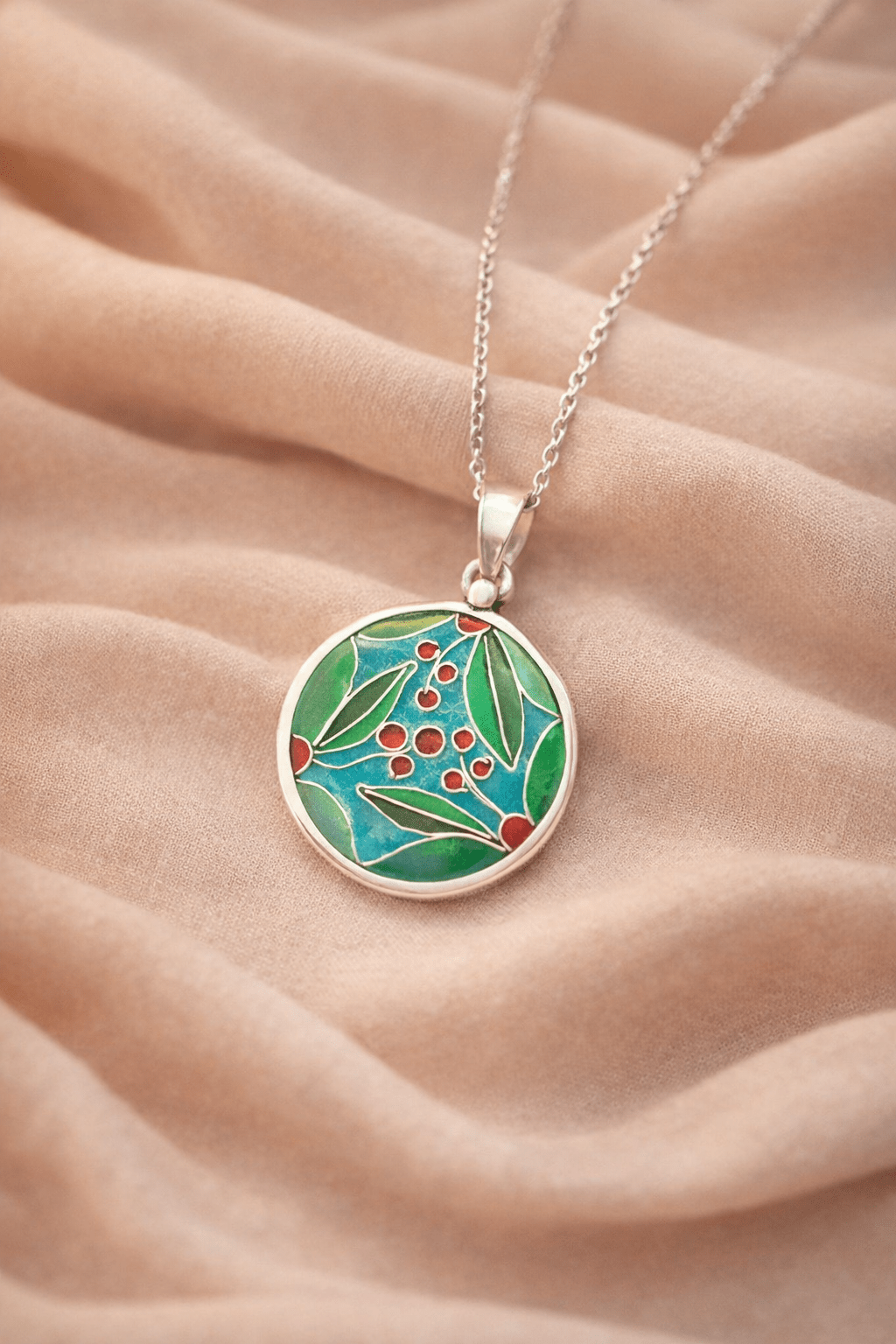 Handcrafted Flower Cloisonné Pendant – A Story in Silver and Color - Jos Atelier