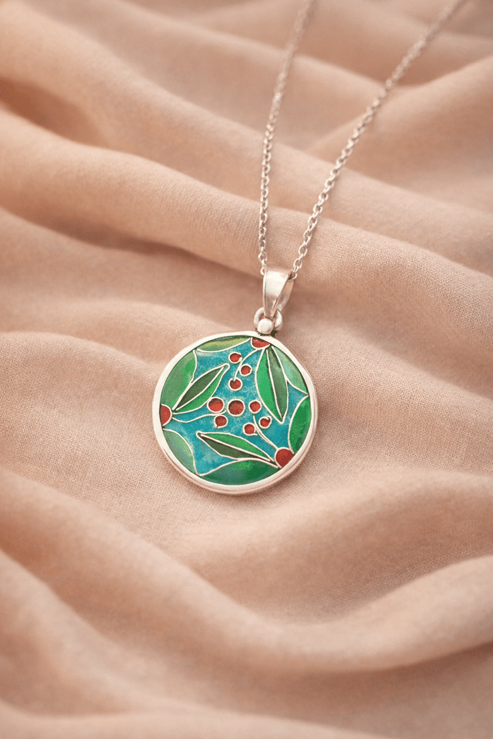 Handcrafted Flower Cloisonné Pendant – A Story in Silver and Color - Jos Atelier
