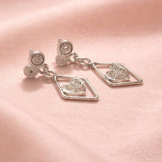 earrings crafted from silver 925 filigree technique and crafted in Malta 
