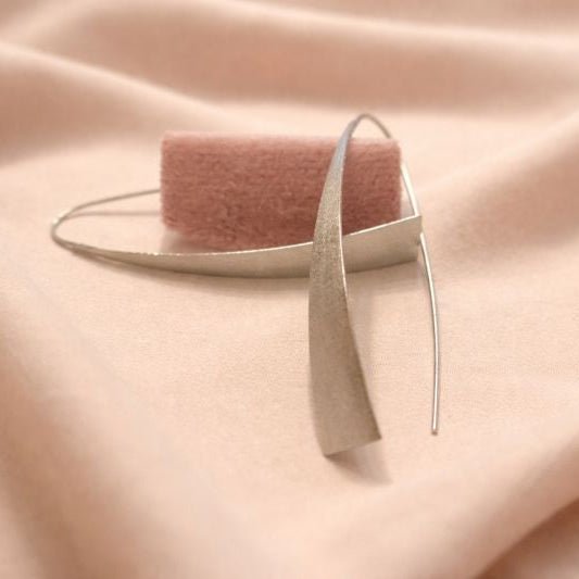 Sculptural Silver Drop Earring - Jos Atelier