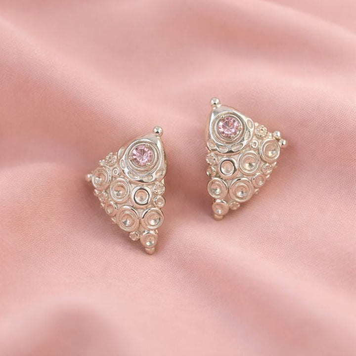 Whispering Shells Earrings - Pink Cubic Zircon - Jos Atelier